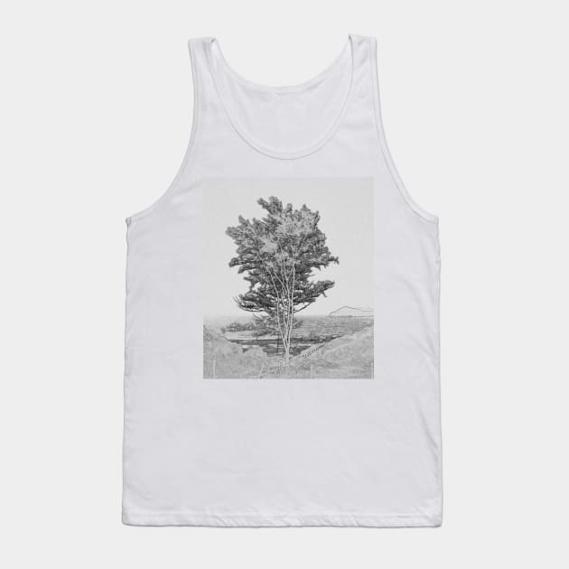 A study in grey of a lone tree. Tank Top by stevepaint